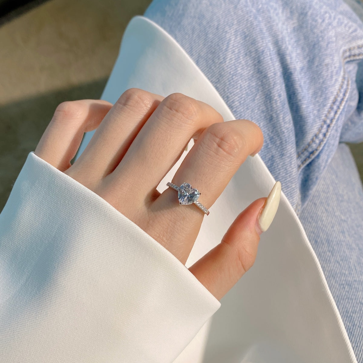 [Polaidi Jewelry]2.0 Carat Dazzling Lustrous Heart Cut Lover Ring