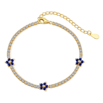 [Polaidi Jewelry]Sparkling Flower Shape Tennis Bracelet