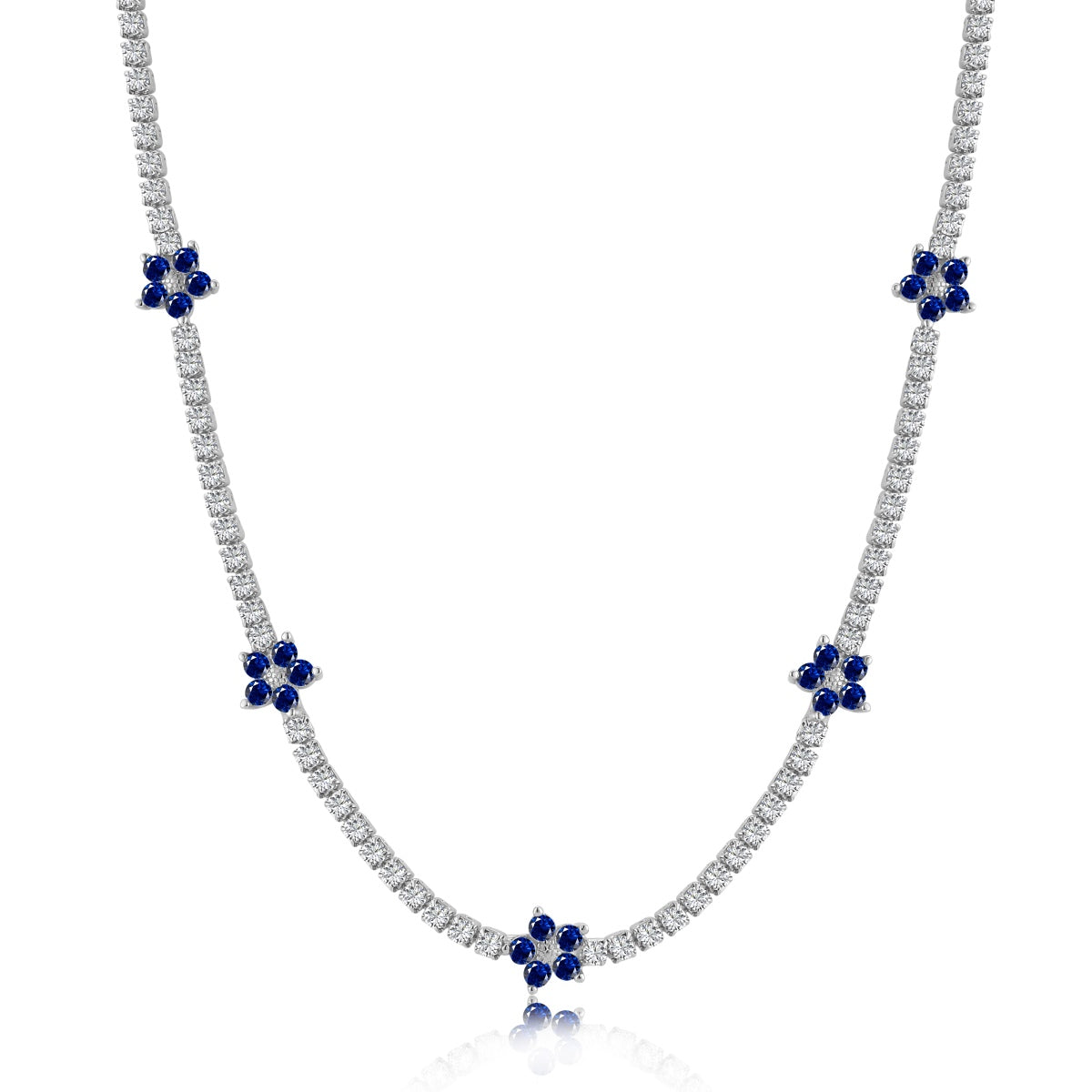 [Polaidi Jewelry]Luxurious Colorful Flower Tennis Necklace