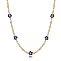 [Perlaura Jewelry ]Luxurious Colorful Flower Tennis Necklace