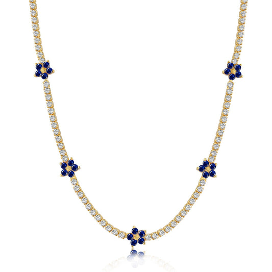 [Polaidi Jewelry]Luxurious Colorful Flower Tennis Necklace