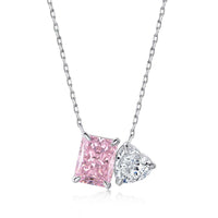 [Perlaura Jewelry ]Dazzling Square & Heart Shape Necklace