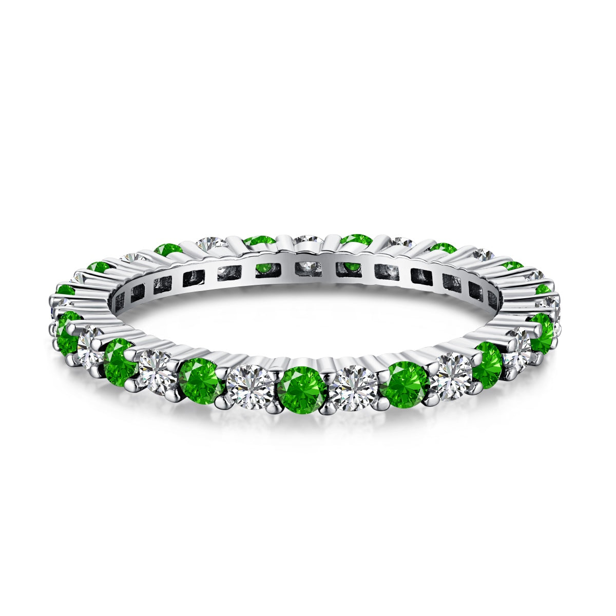 [Polaidi Jewelry]Exquisite Colorful Round Cut Tennis Ring
