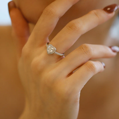 [Polaidi Jewelry]Eternity Splashy Romantic Heart Shape Lover Ring