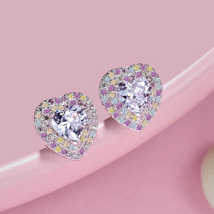 [Polaidi Jewelry]Dazzling Heart Shape Lover Earrings