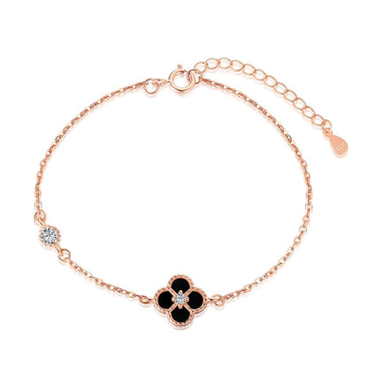 [Polaidi Jewelry]Delicate Four Leaf Clover Bracelet