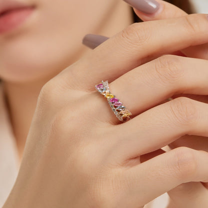 [Polaidi Jewelry]Unique Colorful Marquise Cut Daily Ring