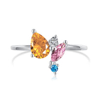 [Perlaura Jewelry ]Radiant Colorful Multi Cut Daily Ring