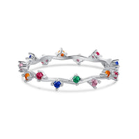 [Perlaura Jewelry ]Radiant Colorful Round Cut Daily Ring