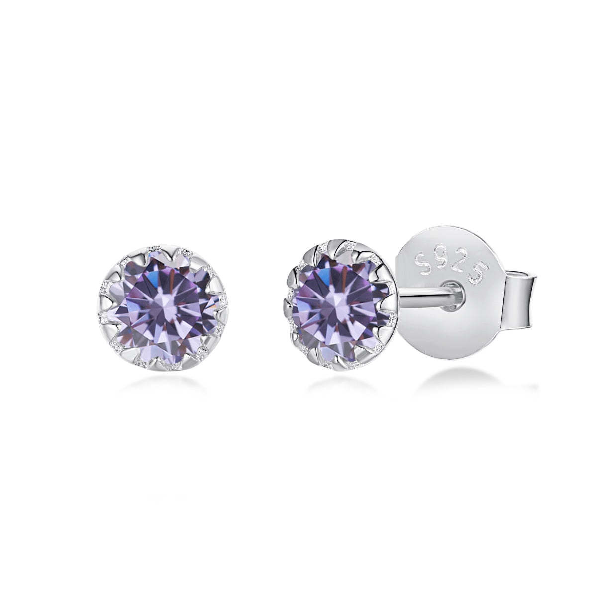[Polaidi Jewelry]Sparkling Colorful Round Shape Earrings