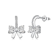 [Perlaura Jewelry ]Exquisite Earrings With Heart-Shaped Bow Design