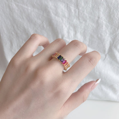 [Polaidi Jewelry]Unique Colorful Radiant Cut RIng