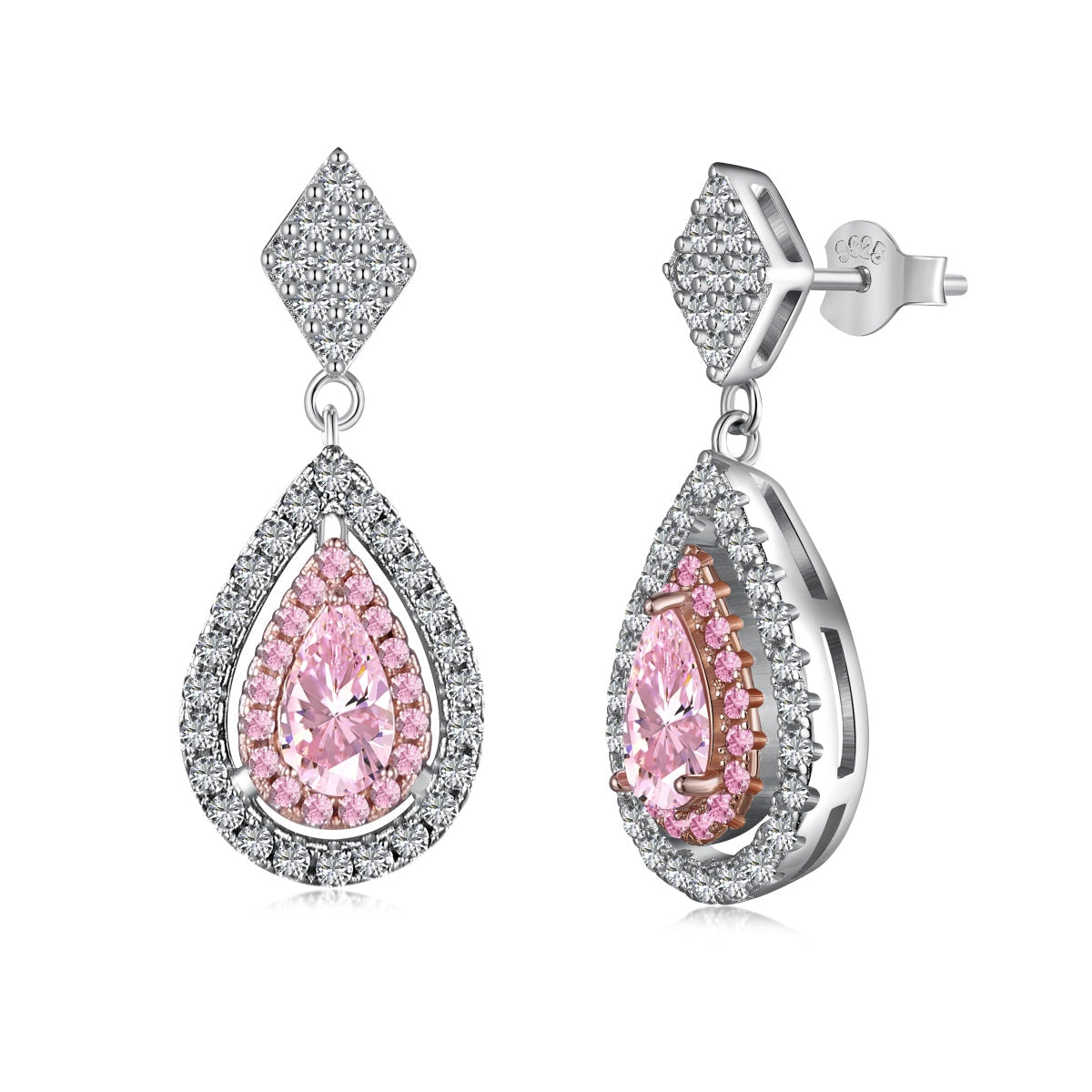 [Polaidi Jewelry]Ornate Delicate Water Drop Shape Banquet Earrings