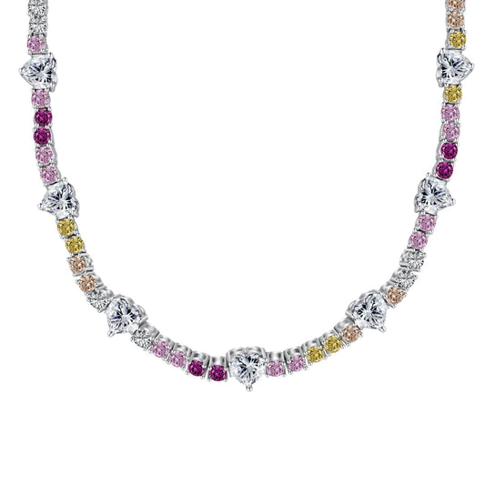 [Polaidi Jewelry]Delicate Colorful Rainbow Tennis Chain