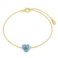 [Perlaura Jewelry ]Sparkling Romantic Heart Shape Lover Bracelet