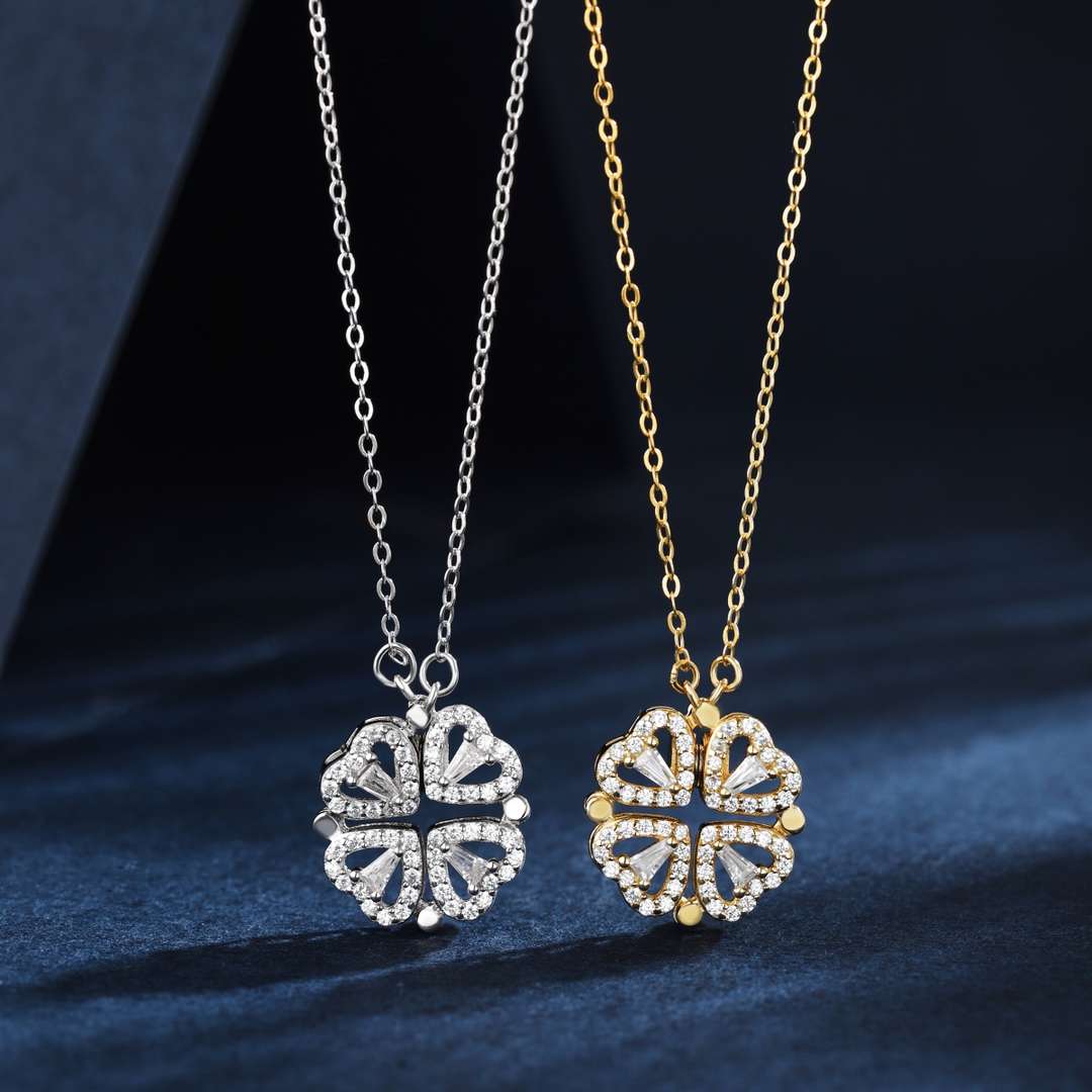 [Polaidi Jewelry]Ornate Heart Cut Flower Shape Necklace