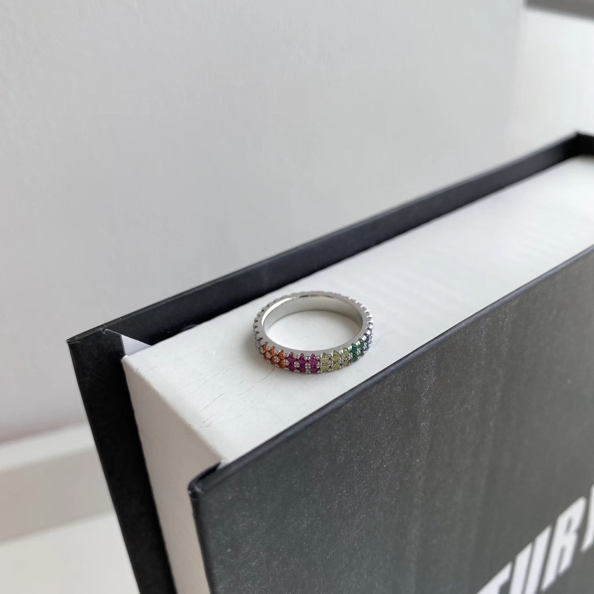 [Polaidi Jewelry]Unique Colorful Round Cut Tennis Ring
