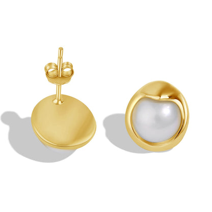 [Polaidi Jewelry]Dainty Bread Pearl Earrings