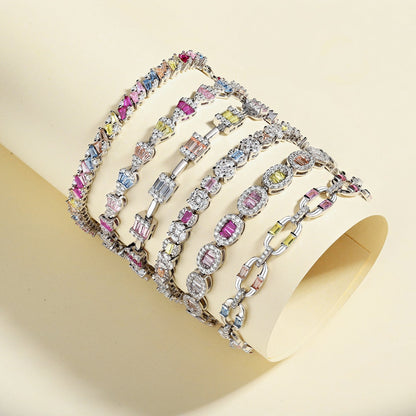 [Polaidi Jewelry]Dazzling Radiant Multi Cut Daily Bracelet
