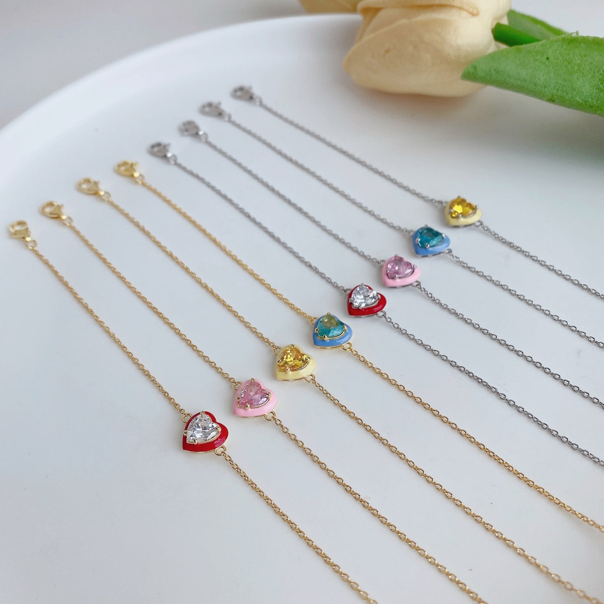 [Polaidi Jewelry]Sparkling Romantic Heart Shape Lover Bracelet