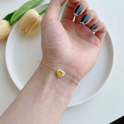 [Polaidi Jewelry]Sparkling Romantic Heart Shape Lover Bracelet