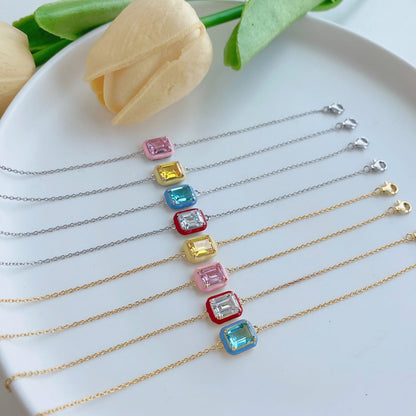 [Polaidi Jewelry]2.0 Carat Sparkling Colorful Emerald Cut Daily Bracelet