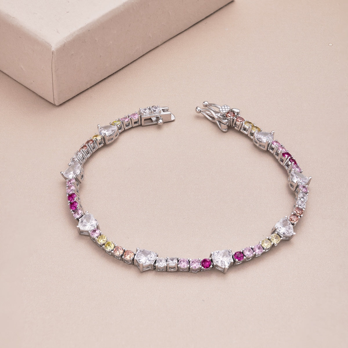 [Polaidi Jewelry]Romantic Heart Shape Round Cut Lover Bracelet