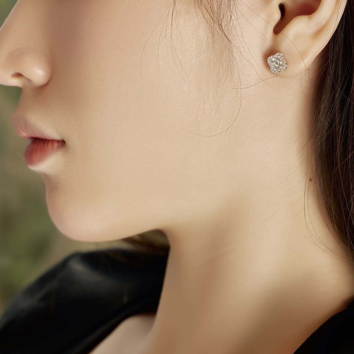 [Polaidi Jewelry]Four-Leaf Clover Flower Shaped Earrings
