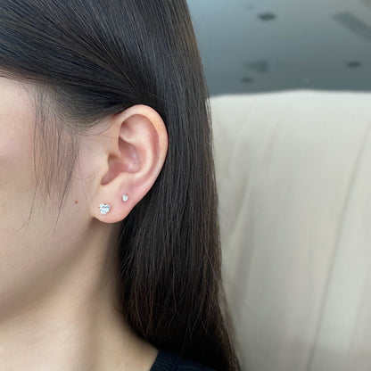 [Polaidi Jewelry]Sparkling Heart Shaped Simple Earrings