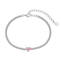 [Perlaura Jewelry ]0.5 Carat Elegant Romantic Heart Shape Lover Bracelet