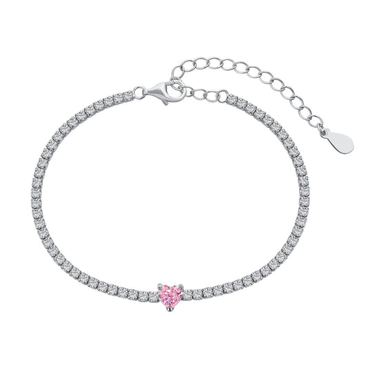 [Polaidi Jewelry]0.5 Carat Elegant Romantic Heart Shape Lover Bracelet