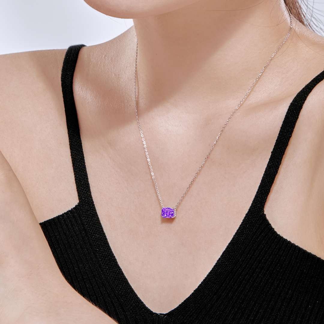 [Polaidi Jewelry]Luxurious Square Shape Colorful Necalack