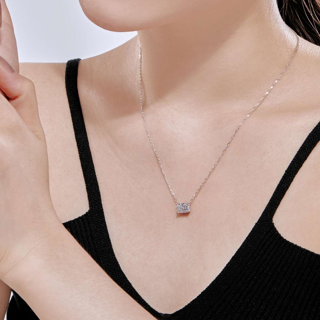[Polaidi Jewelry]Luxurious Square Shape Colorful Necalack