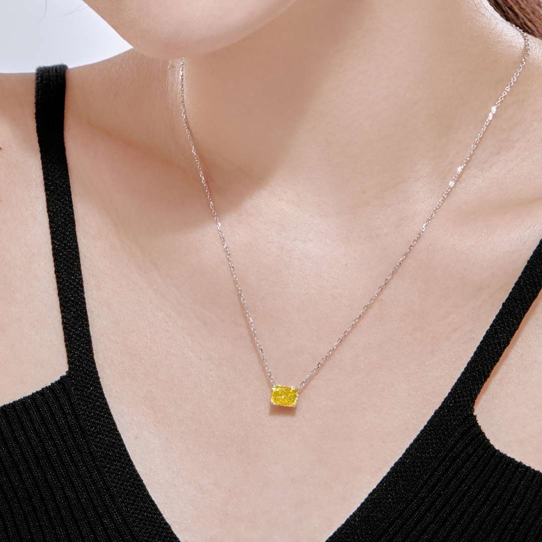 [Polaidi Jewelry]Luxurious Square Shape Colorful Necalack