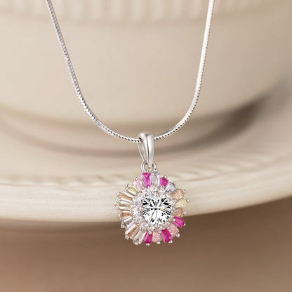 [Polaidi Jewelry]Charming Flower Colorful Necklace