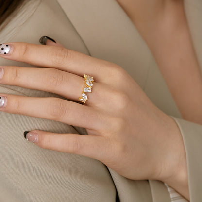 [Polaidi Jewelry]Delicate Multi Cut Ring