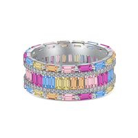 [Perlaura Jewelry ]Dazzling Colorful Radiant Cut Party Ring