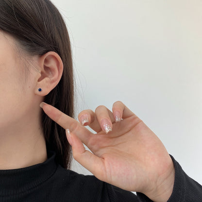 [Polaidi Jewelry]Sparkling Colorful Round Shape Earrings