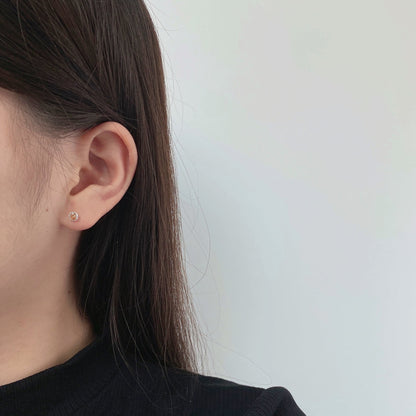 [Polaidi Jewelry]Sparkling Colorful Round Shape Earrings
