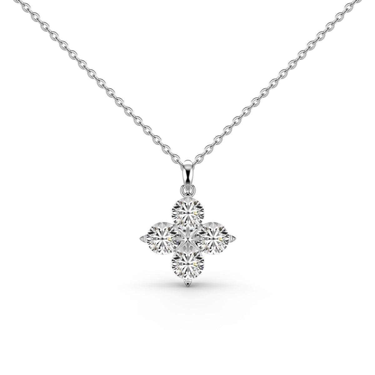 [Polaidi Jewelry]Four-Leaf Clover And Eight-Pointed Star Necklace