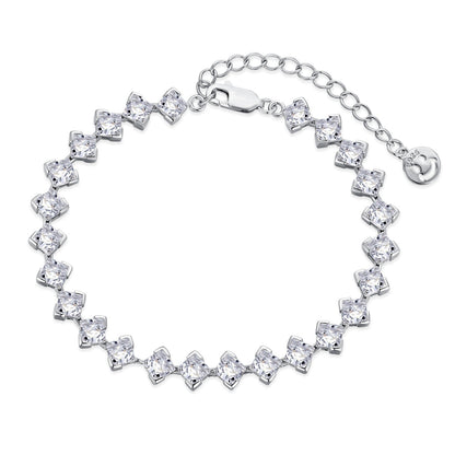 [Polaidi Jewelry]0.5 Carat Ornate Princess Cut Daily Bracelet