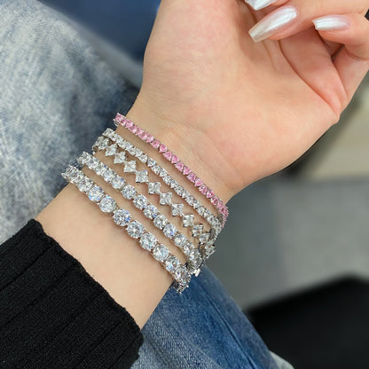 [Polaidi Jewelry]0.5 Carat Ornate Princess Cut Daily Bracelet