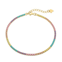 [Perlaura Jewelry ]Dazzling Colorful Round Cut Daily Bracelet