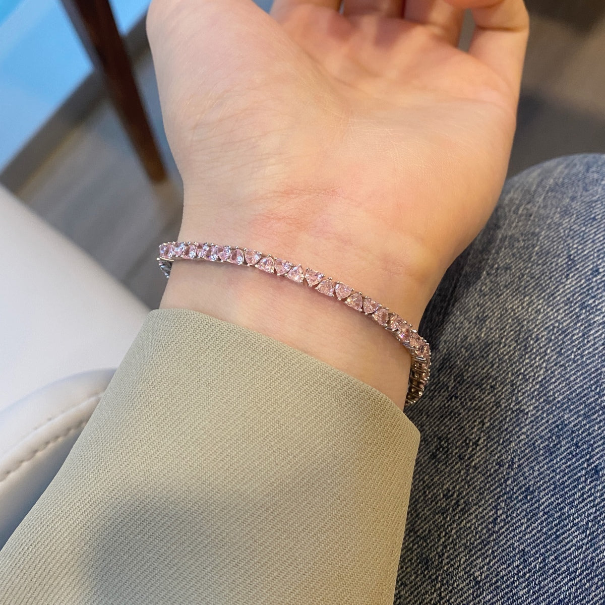 [Polaidi Jewelry]Dazzling Romantic Heart Shape Lover Bracelet