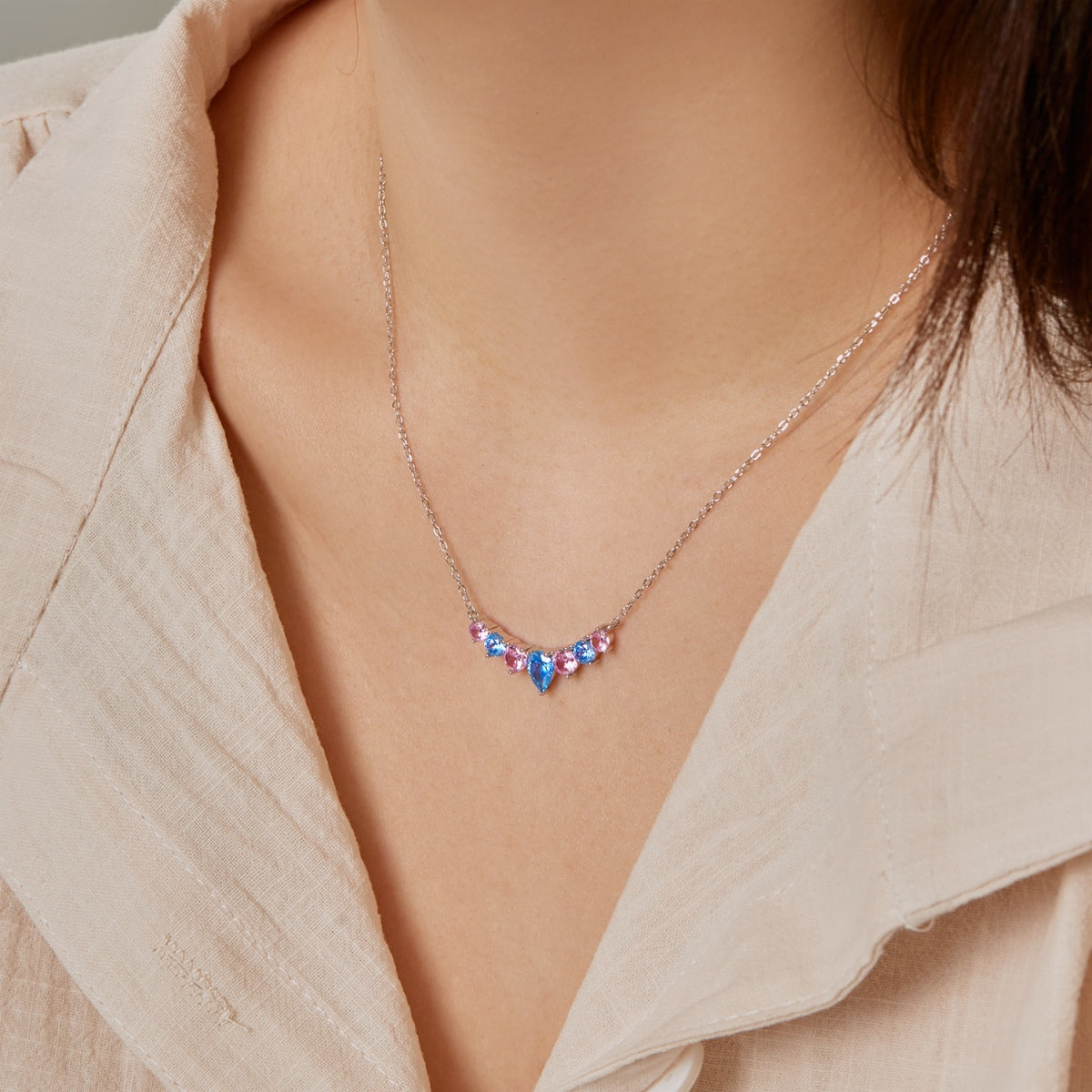 [Polaidi Jewelry]Dainty Colorful Heart Necklace
