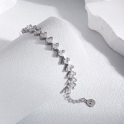 [Polaidi Jewelry]0.5 Carat Ornate Princess Cut Daily Bracelet