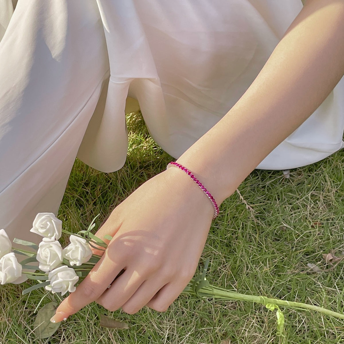 [Polaidi Jewelry]Radiant Colorful Round Cut Party Bracelet
