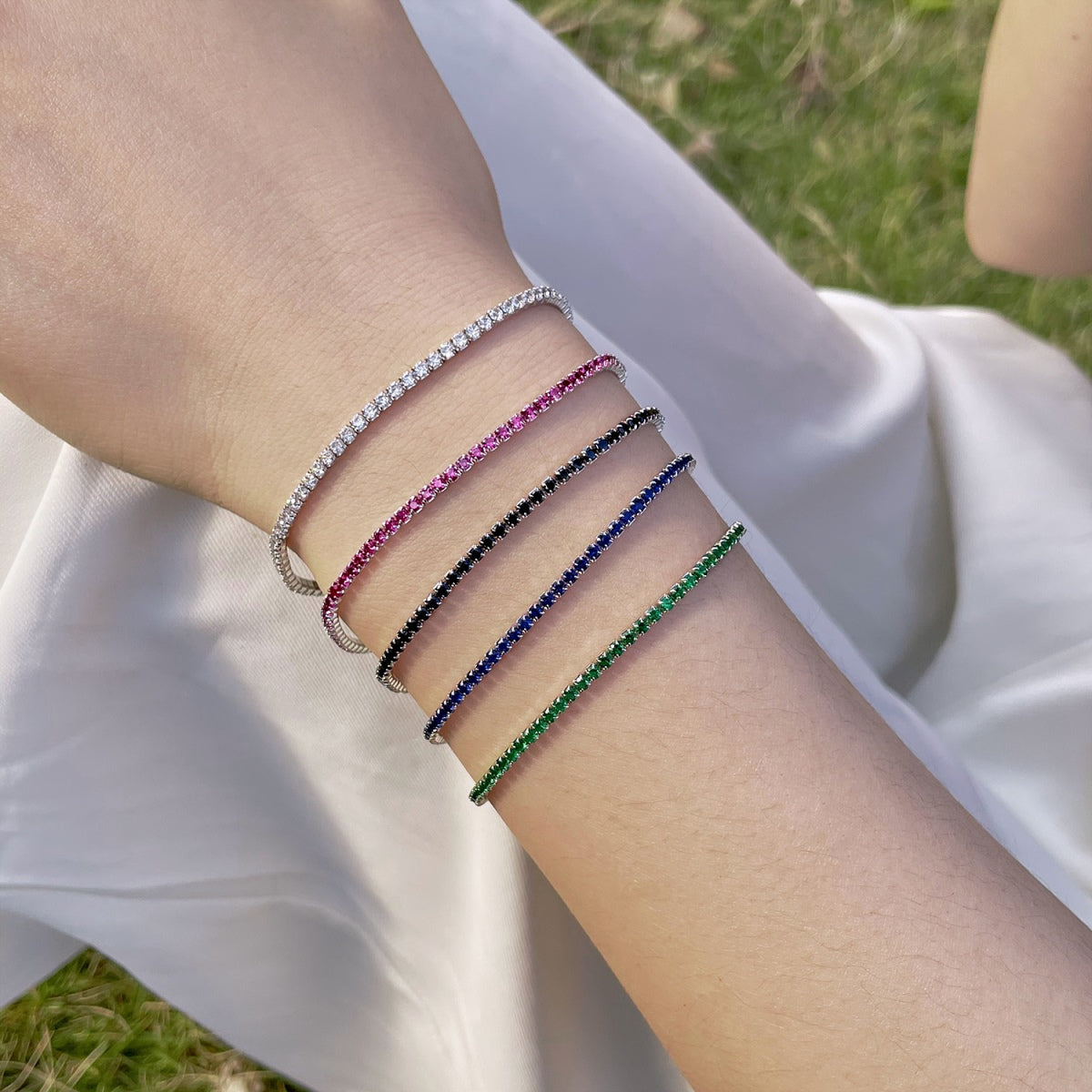 [Polaidi Jewelry]Radiant Colorful Round Cut Party Bracelet
