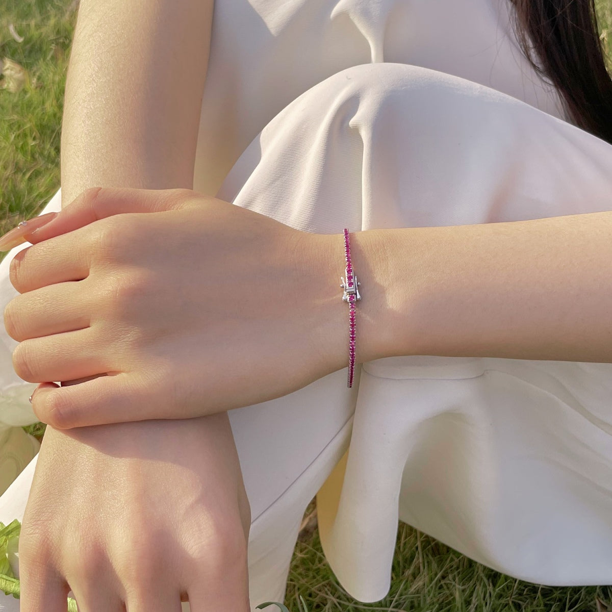 [Polaidi Jewelry]Radiant Colorful Round Cut Party Bracelet