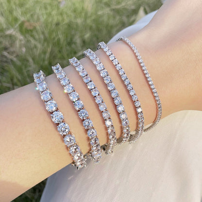 [Polaidi Jewelry]Luxurious Ornate Round Cut Tennis Bracelet